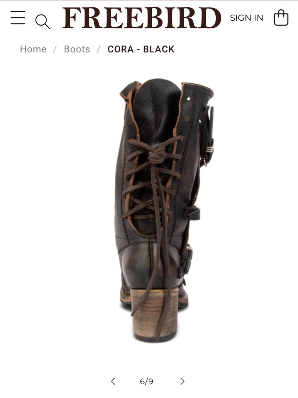 FREEBIRD Cora in Distressed Black Size 6 EUC - Picture 6 of 11